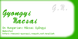 gyongyi macsai business card