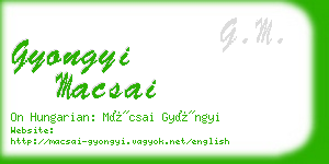 gyongyi macsai business card